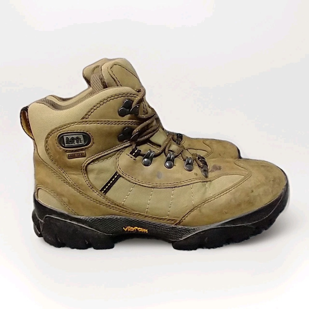 REI Monarch II GTX Hiking Boots Mens 9 Brown Gore-Tex Waterproof Vibram Sole